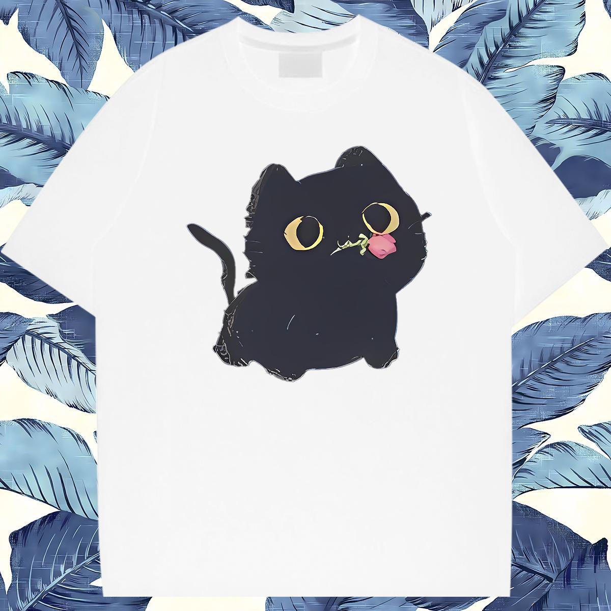 Loose Fit cute T Shirt For Man Summer Casual Men Tops Tees 230g 100% Cotton Casual New Breathable Crew Neck Anime Tees Shirts