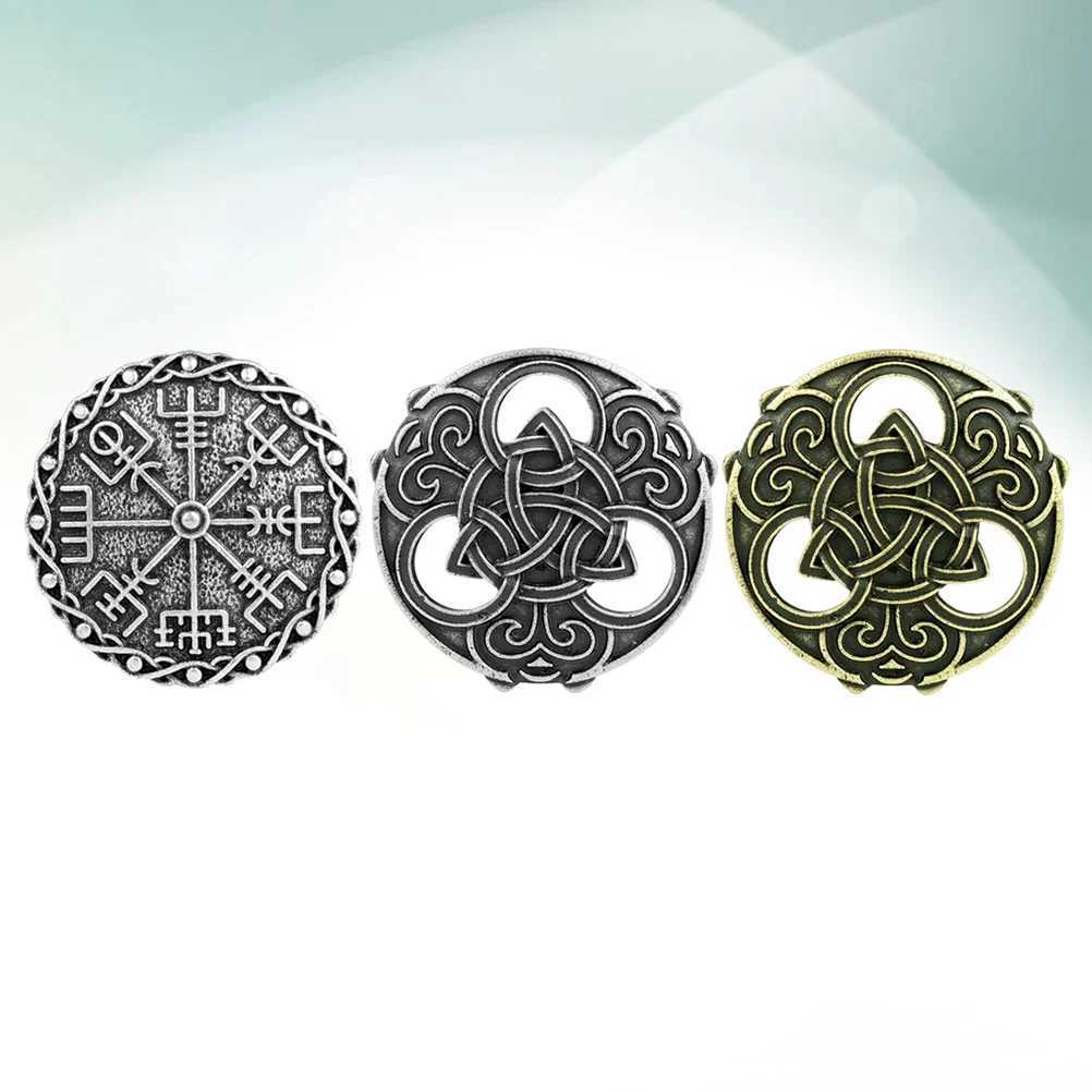 3 Viking brooches creative brooches retro clothing brooches round guest appearance W240815