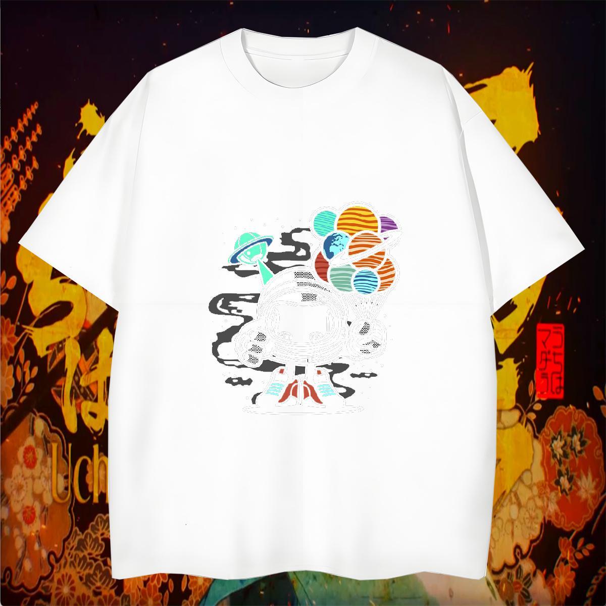 T Shirt For Man 230g Pure Cotton universe Outdoor Short Sleeve Soft Anime Men Tshirts Classic Casual High Quality Clothes