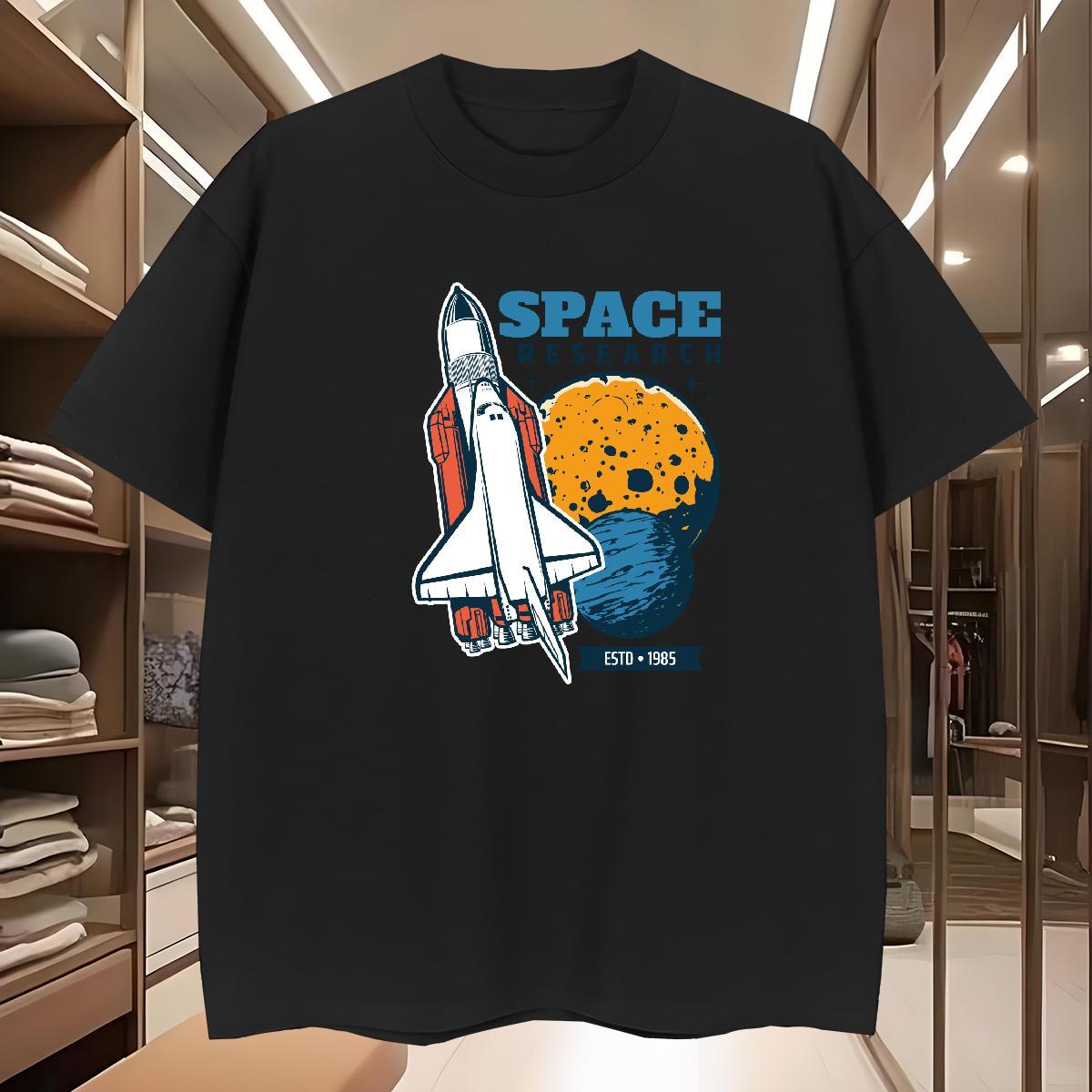 T-Shirts for Men 230g Cotton universe High Street Hip Hop Breathable Crew Neck Oversized Men Tees Fashion Designer Loose Fit Tee Shirt