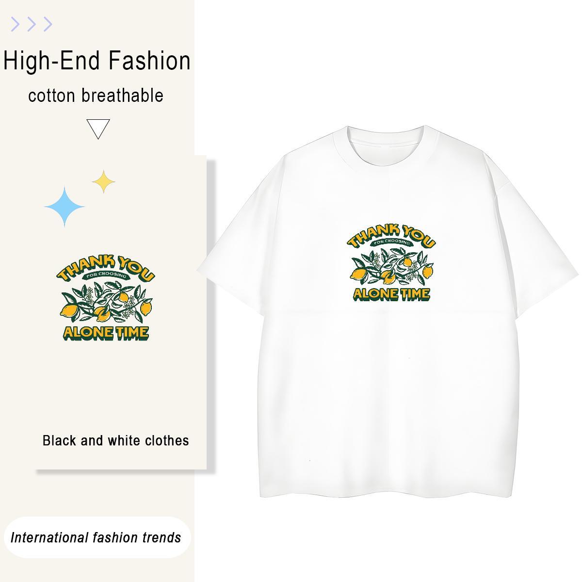 Loose Fit Tshirts Daily Wear 230g Cotton Oversized Breathable letter T-Shirts for Men Classic Casual Clothes