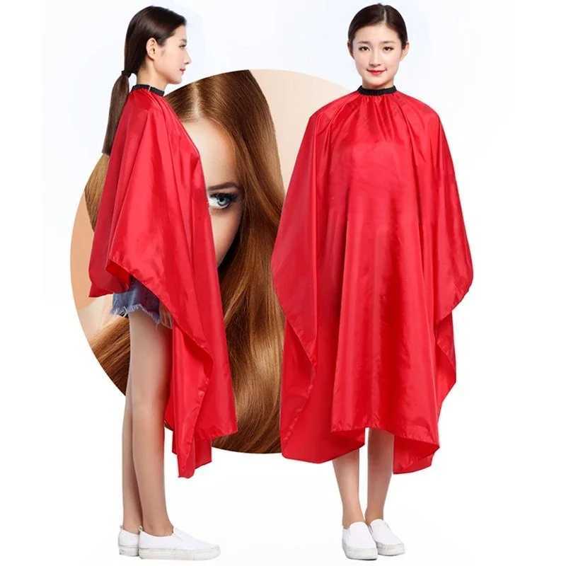 Professional barber opens the collar and releases the bag. Barber cloth bag protects the dress apron and hair salon accessories W240814
