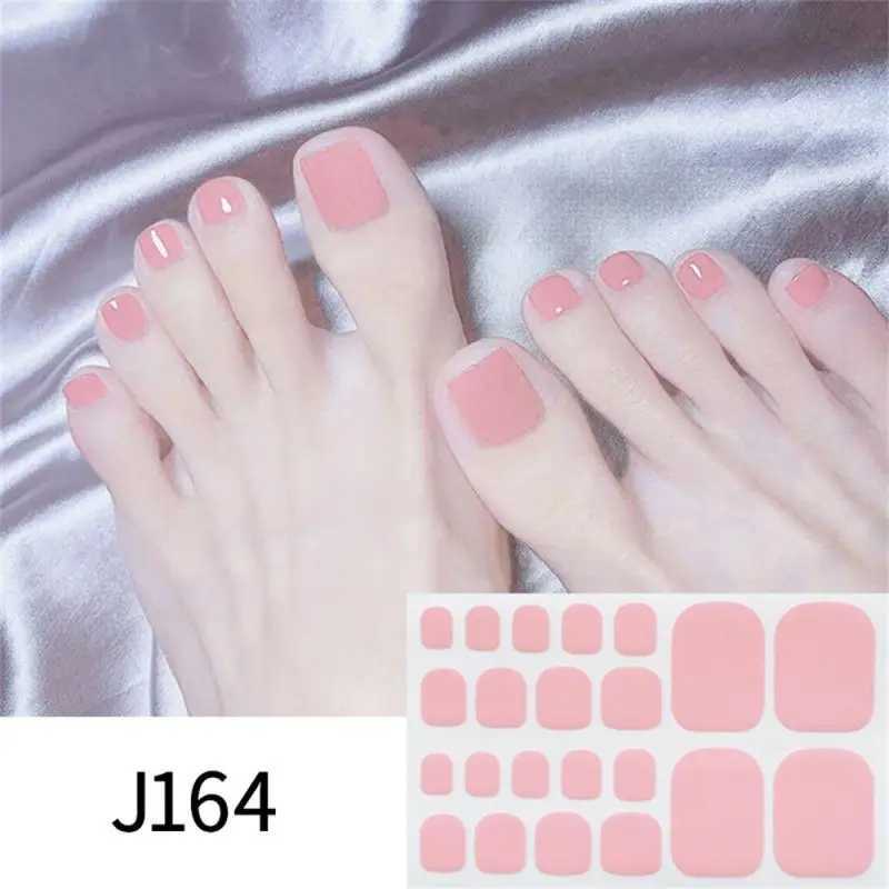 Toe Gel Nail Sticker Hardens With UV Lamp Curing Gel Stickers Waterproof Korean Full Cover Waterproof Polish Wraps Foot StripsXJ240814