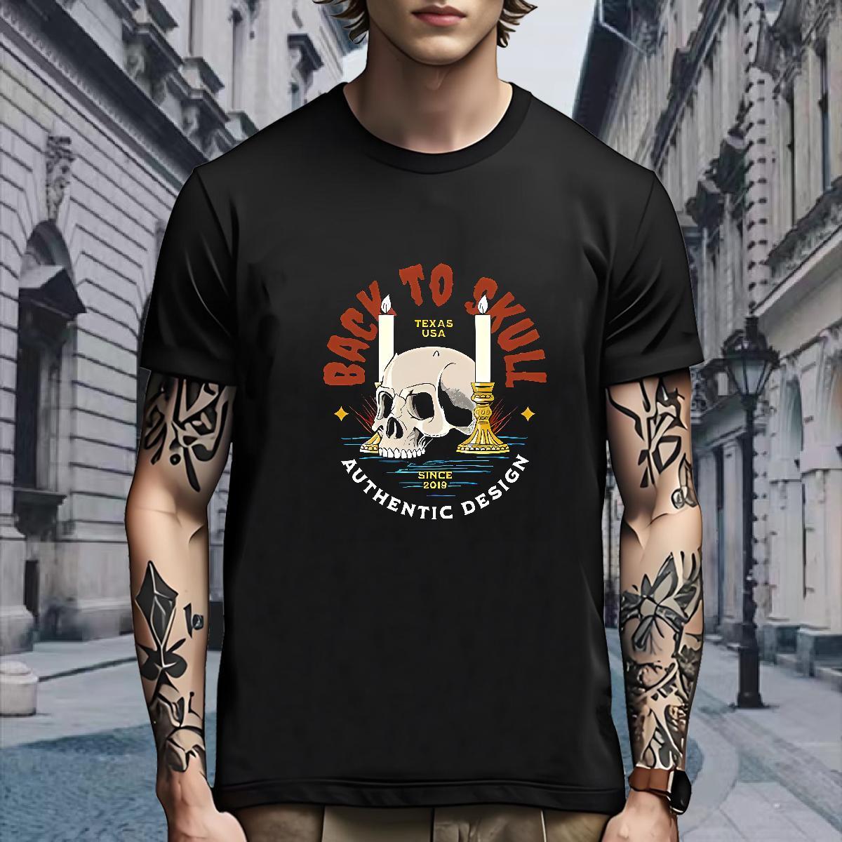 Free Shipping Mens T Shirts halloween Breathable Crew Neck Hip Hop DIY Printed 230g 100% Cotton Men Tops Tees 2024 Clothings