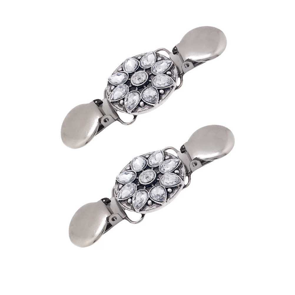 2 sweaters clip womens sweater brooch flower shaped cardigan clip womens brooch collar metal shawl W240815