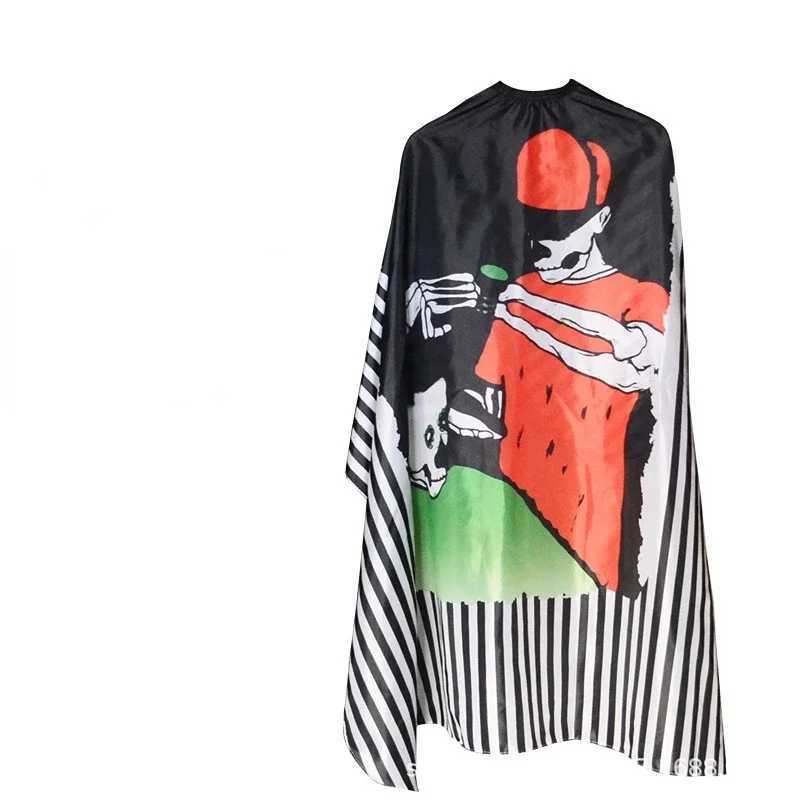 New hairstylist barber clothing skull pattern apron polyester Cape Town hairstyling design supplies salon barber clothing barber W240814