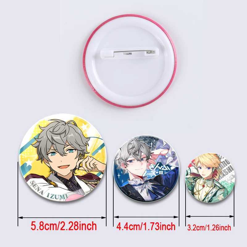 58mm Anime Ensemble Star Brooch Round Handmade Badge Brooch Backpack Clothing Gift Accessories HD Printed Enamel Pin W240815