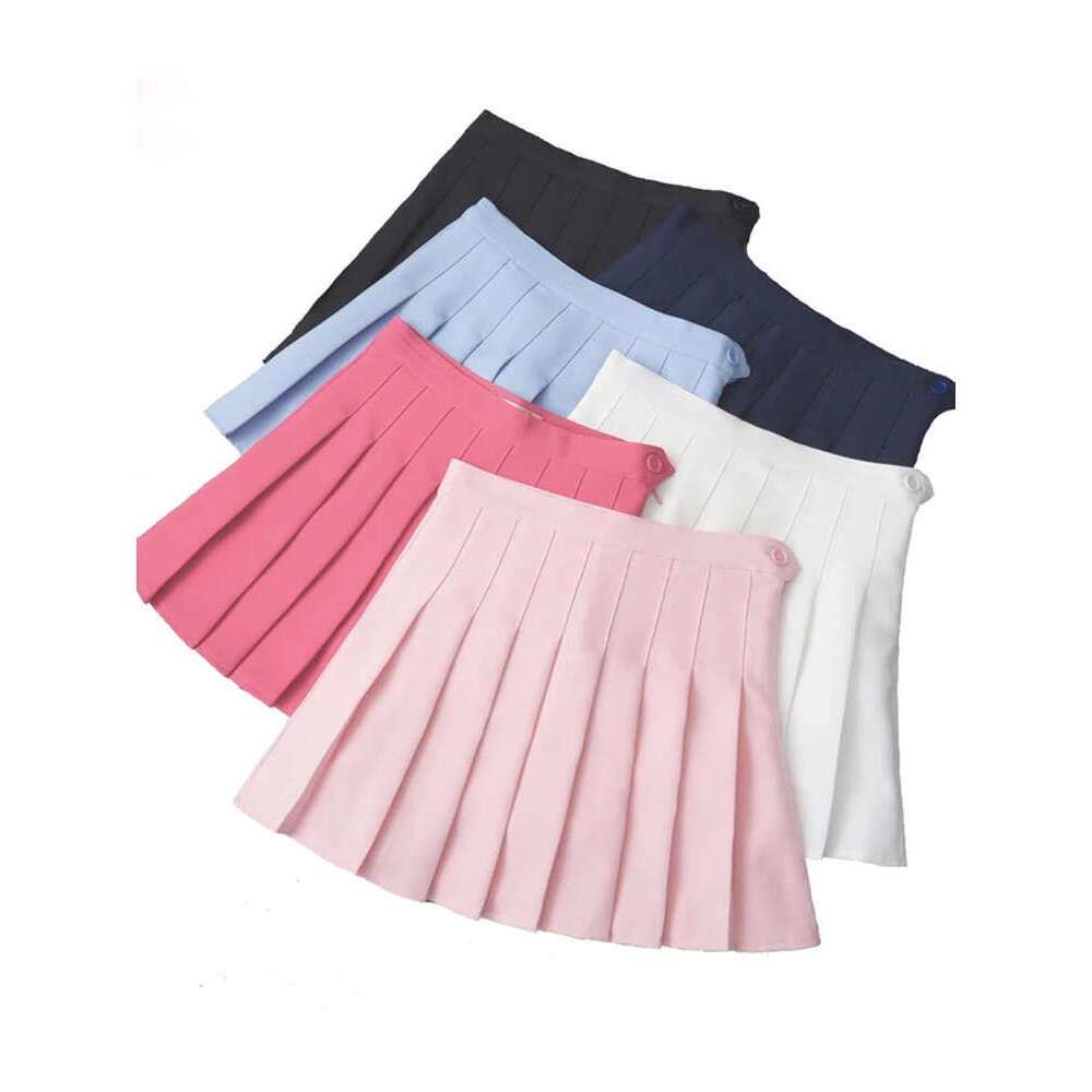 Sweet Aelegantmis Lolita High Waist Pleated Women Cute Mini Skirts Korea Tennis Short School Uniform Skirt Girls Haruku