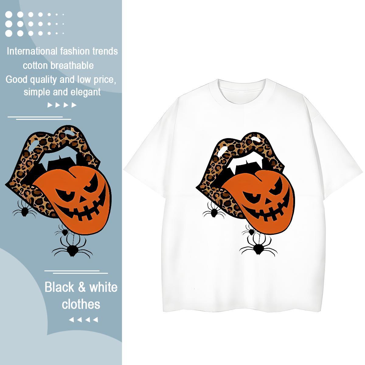 Designer T-Shirts for Men pumpkin Breathable Hip Hop Street Asian Size 230g Cotton Men Clothes T-Shirt Free Shipping Tees