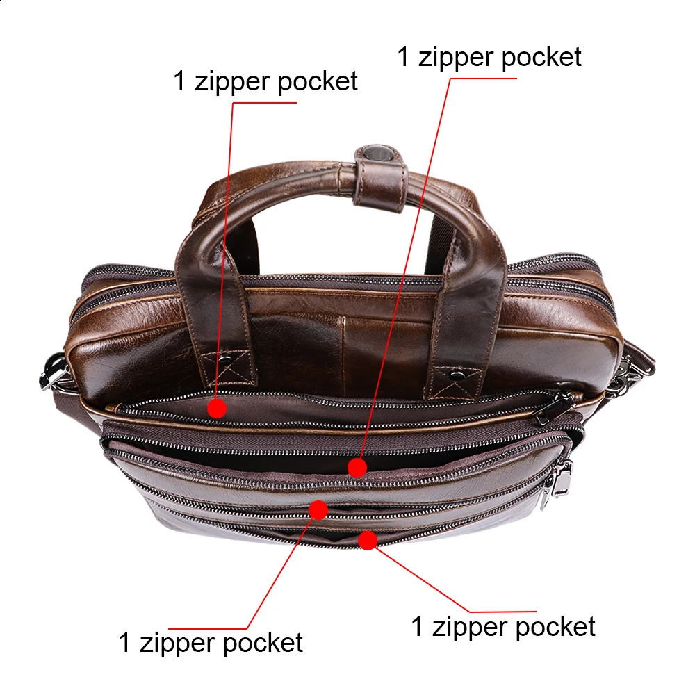 Royal Bagger 15.6 Laptop Briefcases for Men Genuine Cow Leather Business Shoulder Messenger Bag Vintage Casual Handbags 1512 240813