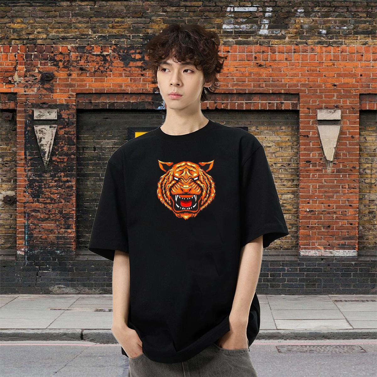 Classic Men Tops Tees Daily Wear 230g 100% Cotton Customized Short Sleeve O-Neck ferocity T-Shirts New Designer Tee Shirt