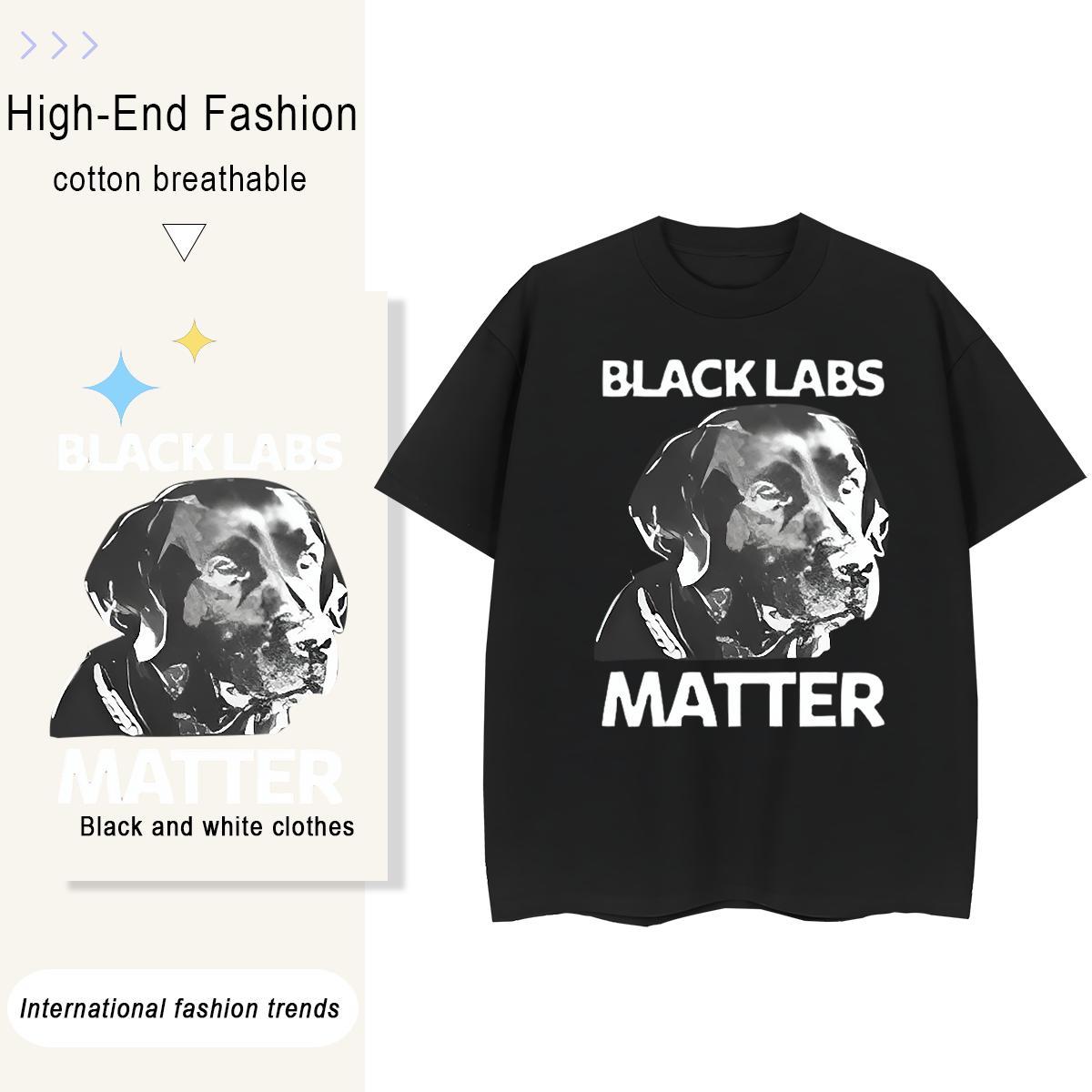 Wholesale Tshirts Street Casual 100% Cotton 230g Custom Cartoon O-Neck Short Sleeve dog T shirt Classic Polos