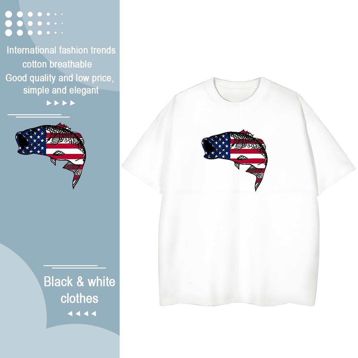 Unisex T-Shirts for Men Breathable Anime Printing Street Black Oversized 230g Cotton Men Tops Tees Free Shipping Wear