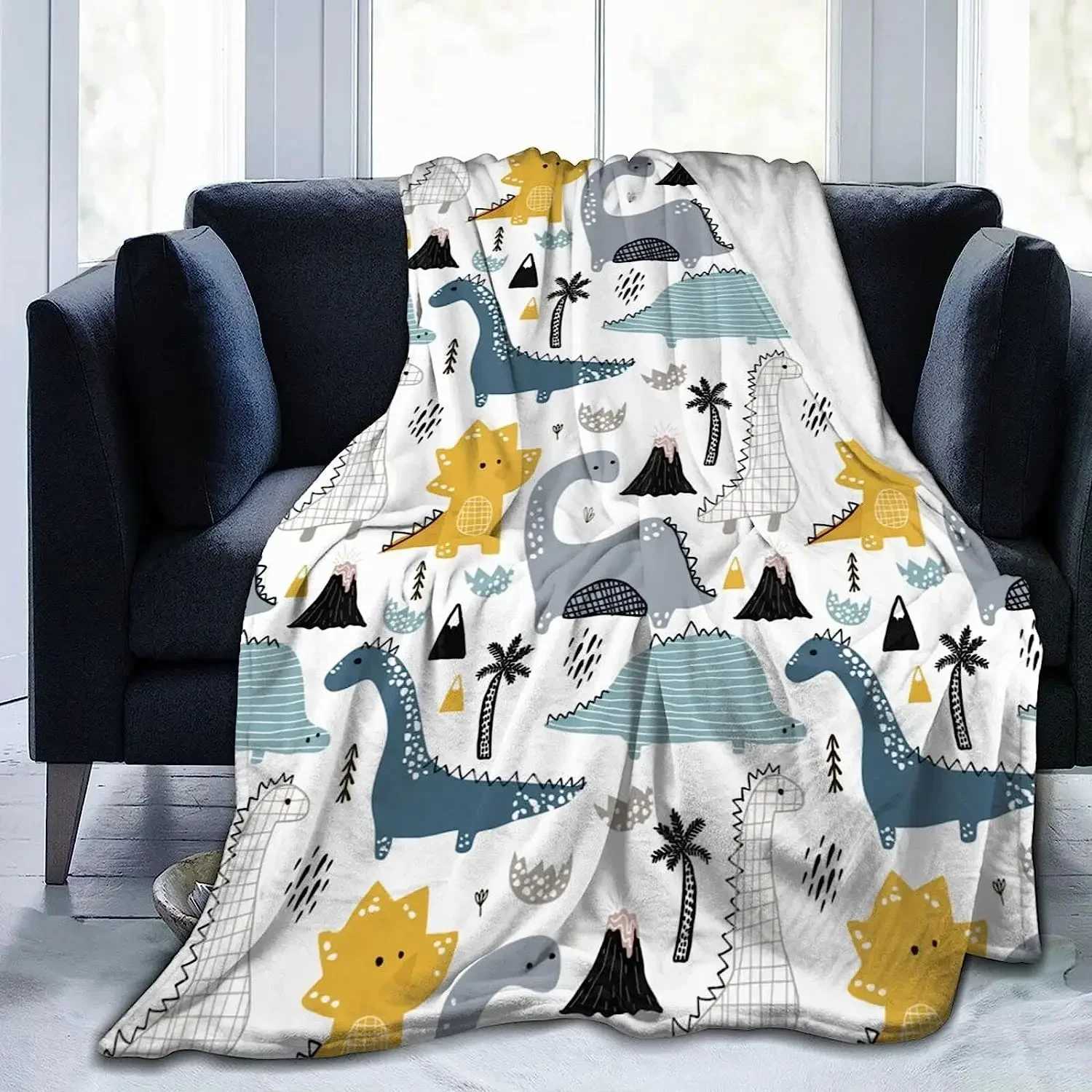 3d Print Dinosaur Throw Blanket Plush Flannel Bed Couch Office Home Kids Women Men Soft Warm Lightweight for Children Covering Y240815