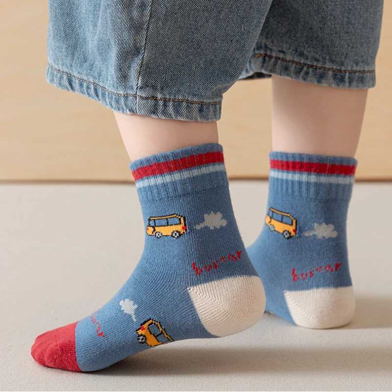 5 pairs of childrens socks cartoon spring autumn animal childrens socks girl cute boy toddler socks 1-12 years old W240814