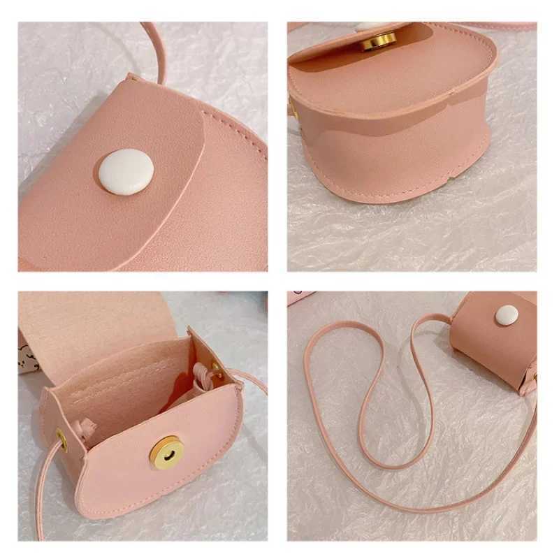 Fashionable childrens PU leather shoulder bag cute baby girl mini chain coin wallet cute princess cross body bag small wallet W240813