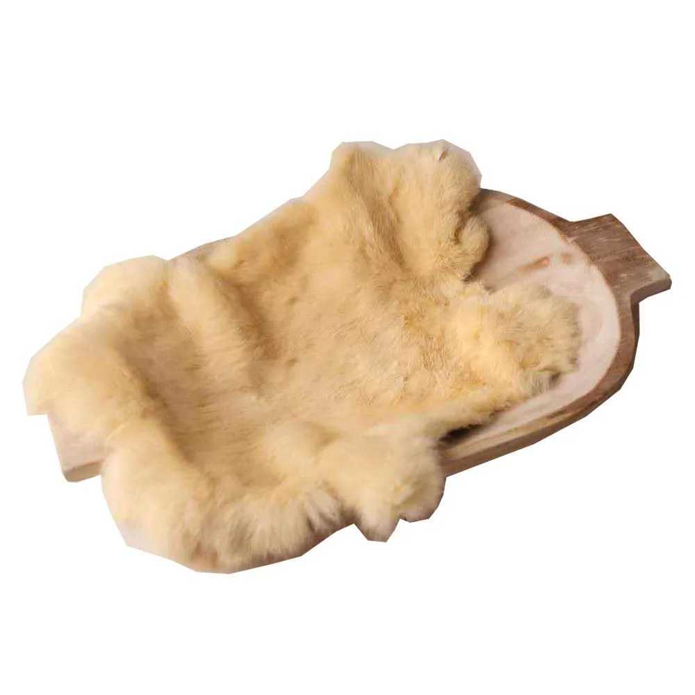 Newborn rabbit fur for baby photography propsbasket filler cushion blanket Y240815
