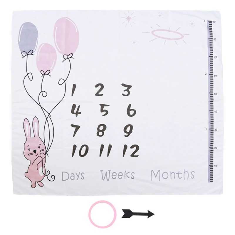 1 Set Baby Monthly Record Growth Milestone Blanket Newborn Photography Props Accessories Cartoon Printing Background Y240815