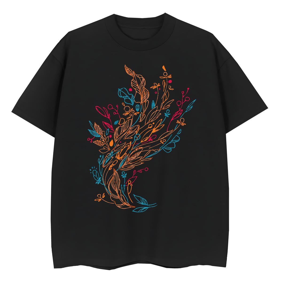 Cool Men Tshirts Summer Casual 230g Cotton Custom Anime Breathable Short Sleeve tree T-Shirts for Men 2024 DIY Clothes