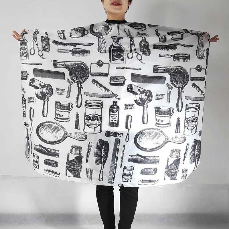 Black and White Hairdressing Corner Professional Hairdresser Cloth Bag Protective Dress Apron Waterproof Cutting Dress Release Bag W240814