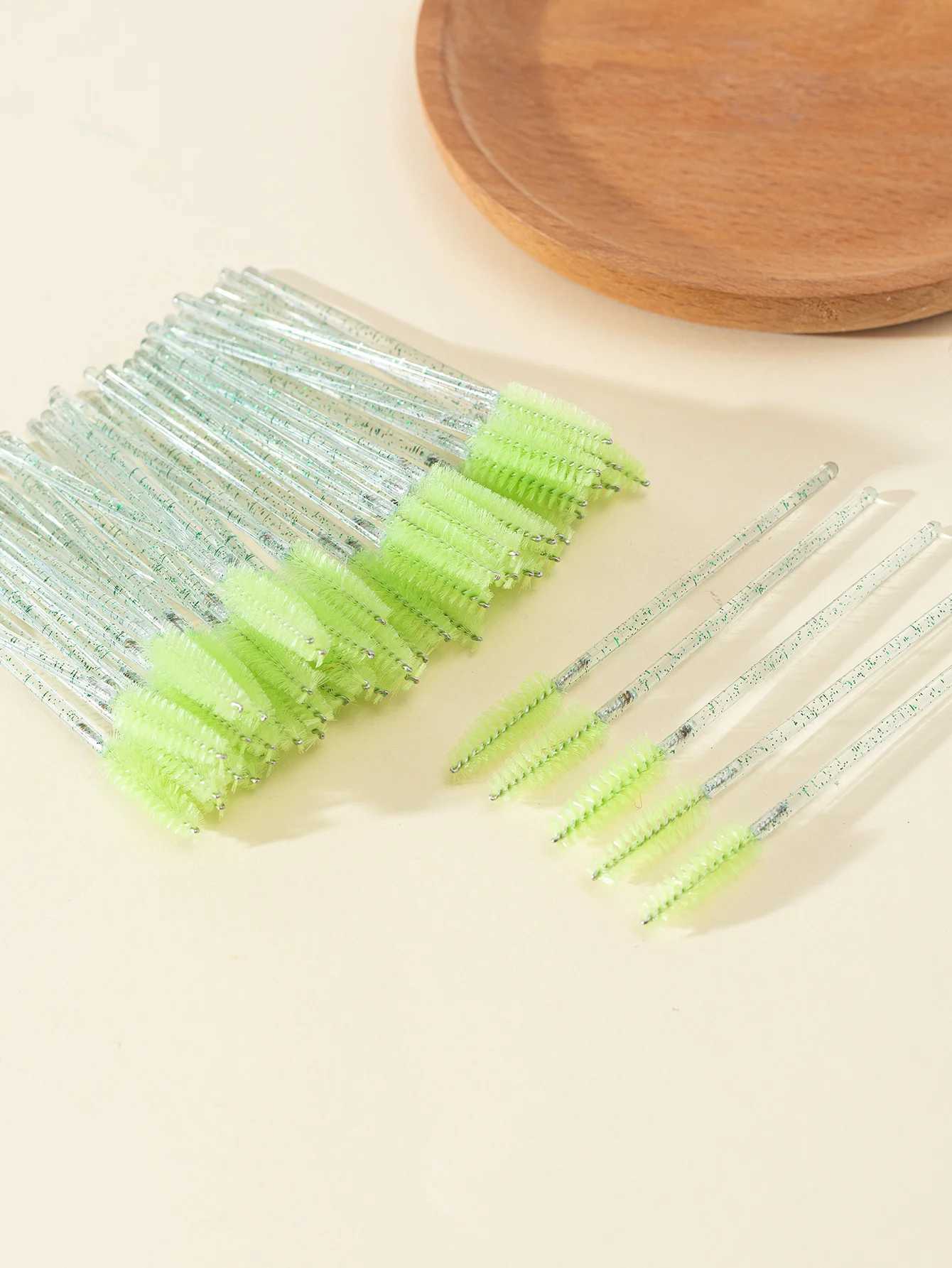50 mascara brushes makeup brush disposable eye black stick application coil mascara cosmetics brush mascara extension tool W240814