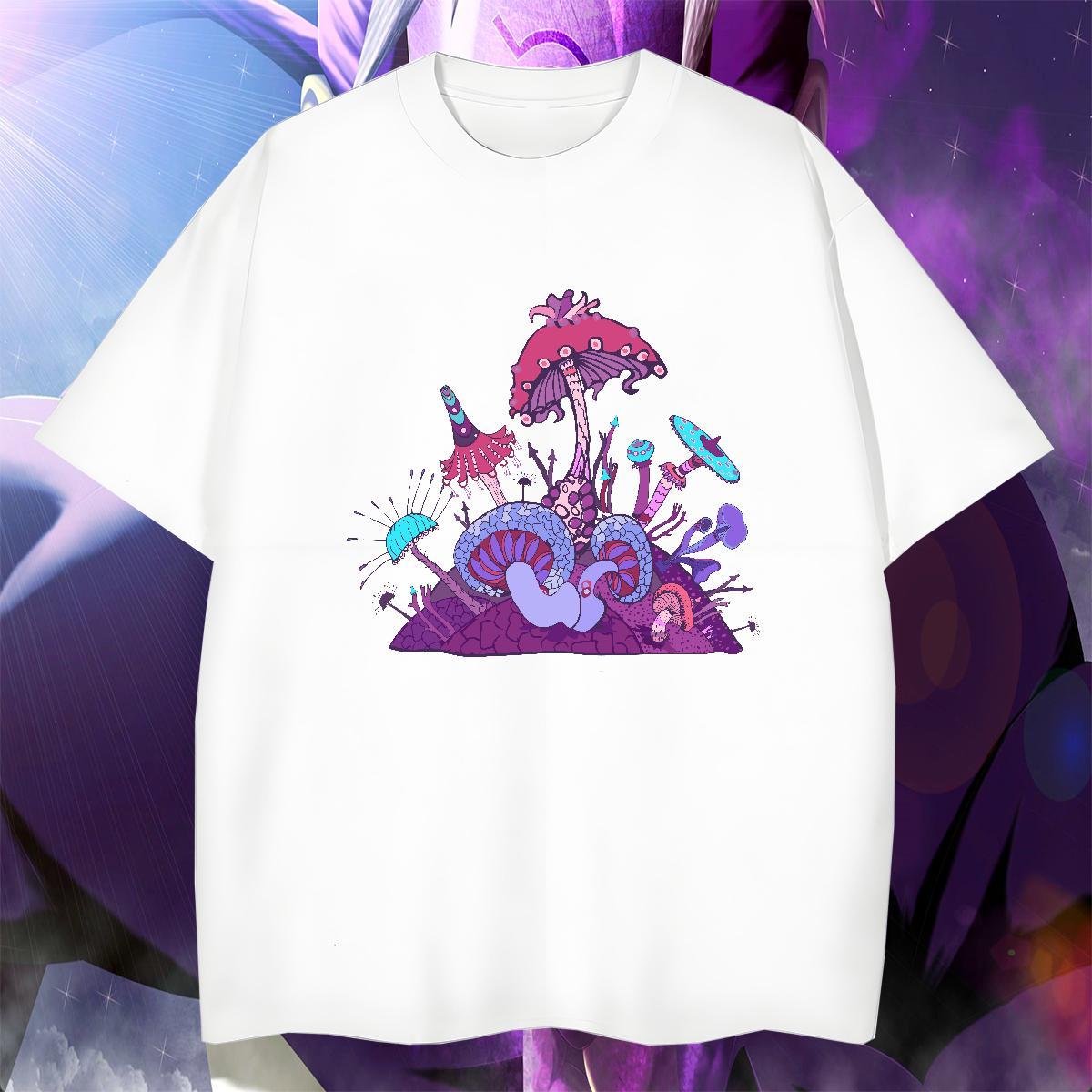 Brand Tshirt for Man Woman Spring Summer 230g Cotton Cartoon Printing L-4XL Breathable mushroom Men T Shirts Custom Tees Shirts