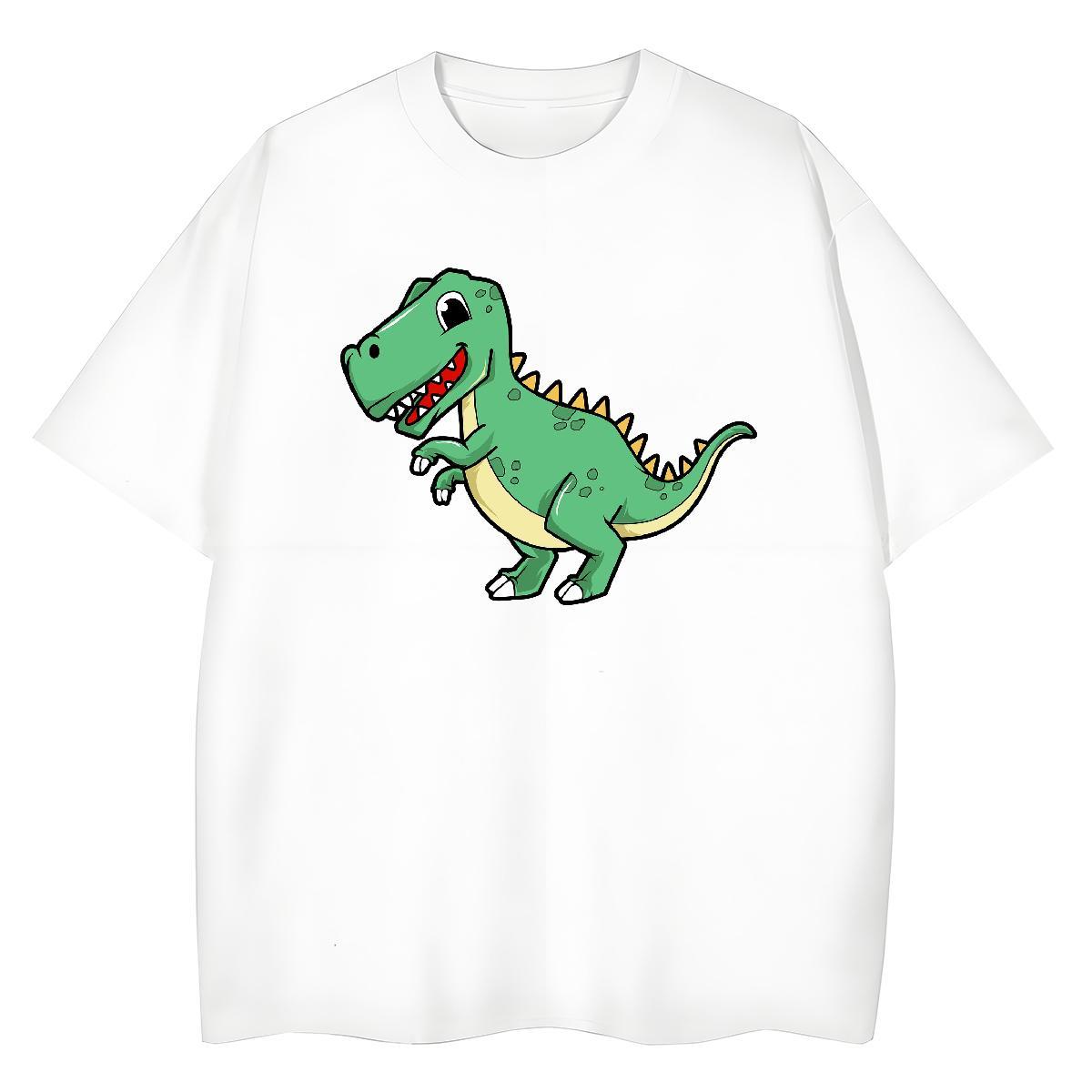 Comfortable Men T Shirts dinosaur Crew Neck Breathable Anime Printing Street Custom Printing 100% Cotton 230g Men Clothes T-Shirt 2024 DIY Tshirts