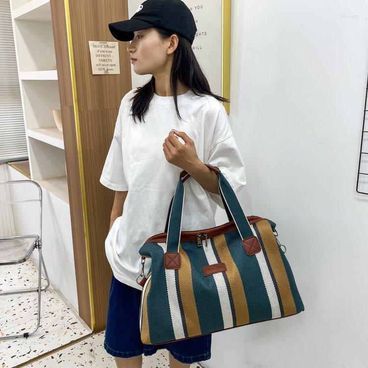 Free Shipping Clutch Bags Big Bag For Women 2024 Fashion Striped Canvas Commuter Portable Tote Fashionable Shoulder Crossbody Designer Bag Luxury Bag 
