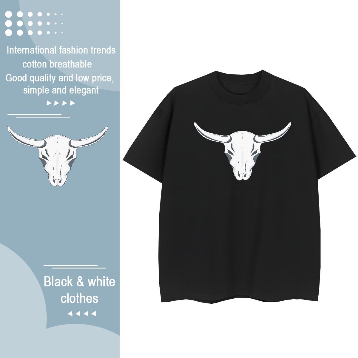 TOP Quality Man T Shirts cow Breathable Short Sleeve Casual DIY Anime 230g Pure Cotton Men Tshirts Fashion Design Tops