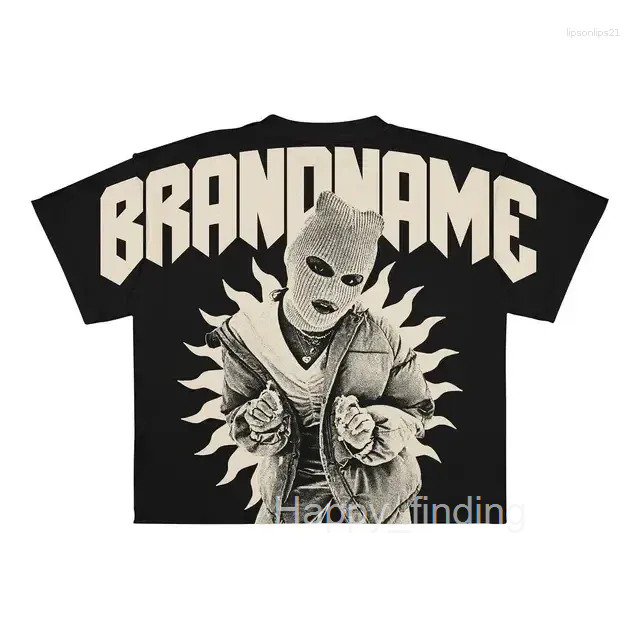 Mens T Shirts Y2K Harajuku Shirt Men Hip Hop Gothic Graphic Print Oversized Cotton Tshirt Punk Short Sleeved Streetwear Casual Tops Tees