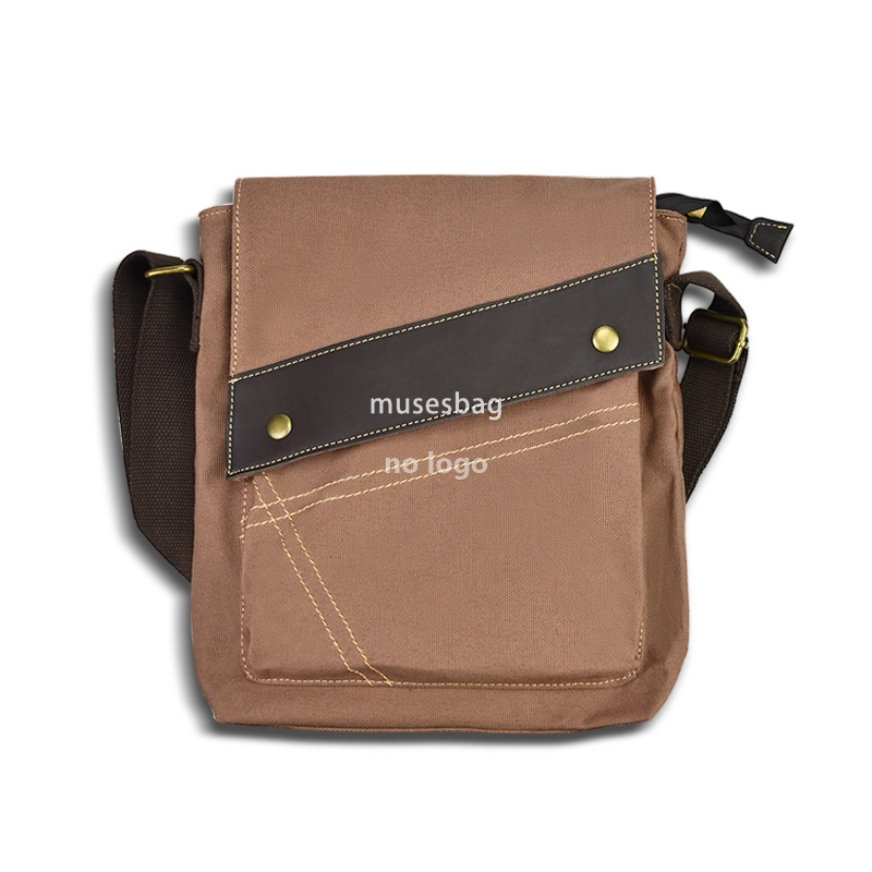 Vintage single shoulder crossbody canvas bag casual clamshell bag Fashion trend commuter bag all matching texture bag