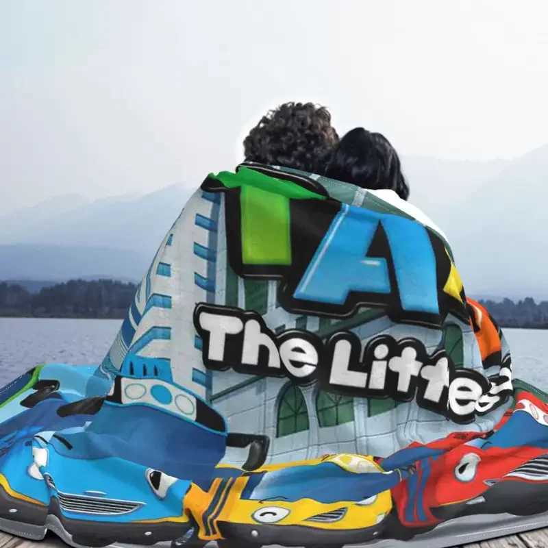 Tayo The Little Bus Blanket anime cartoon cute for kids Fleece Throw Blankets Bedding Couch Personalised Soft Warm Bedspread Y240815