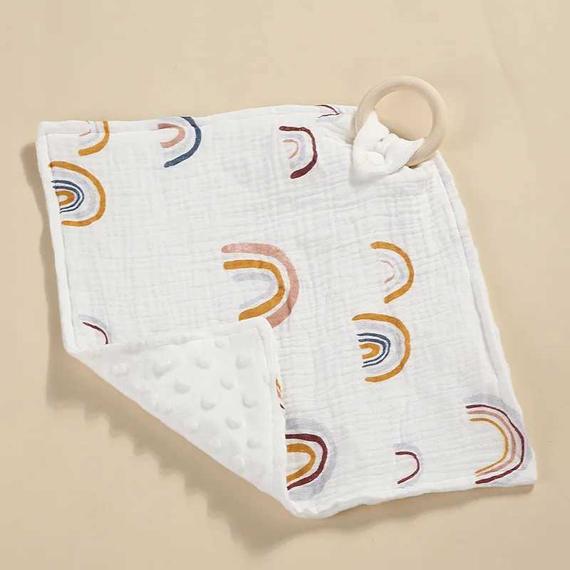 Baby Cotton Comforter Blanket Soft Newborn Gauze Peas Soothing Towel Cute Kids Sleep Toy Soothe Appease Towel Bibs Saliva Towel Y240815