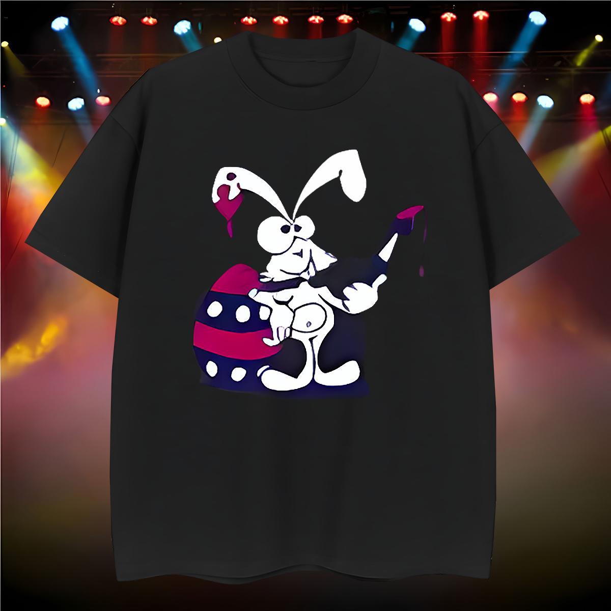 Brand T shirt rabbit Round Neck Short Sleeve Outdoor White Plus Size 230g Pure Cotton Men Clothes T-Shirt Classic Tshirts