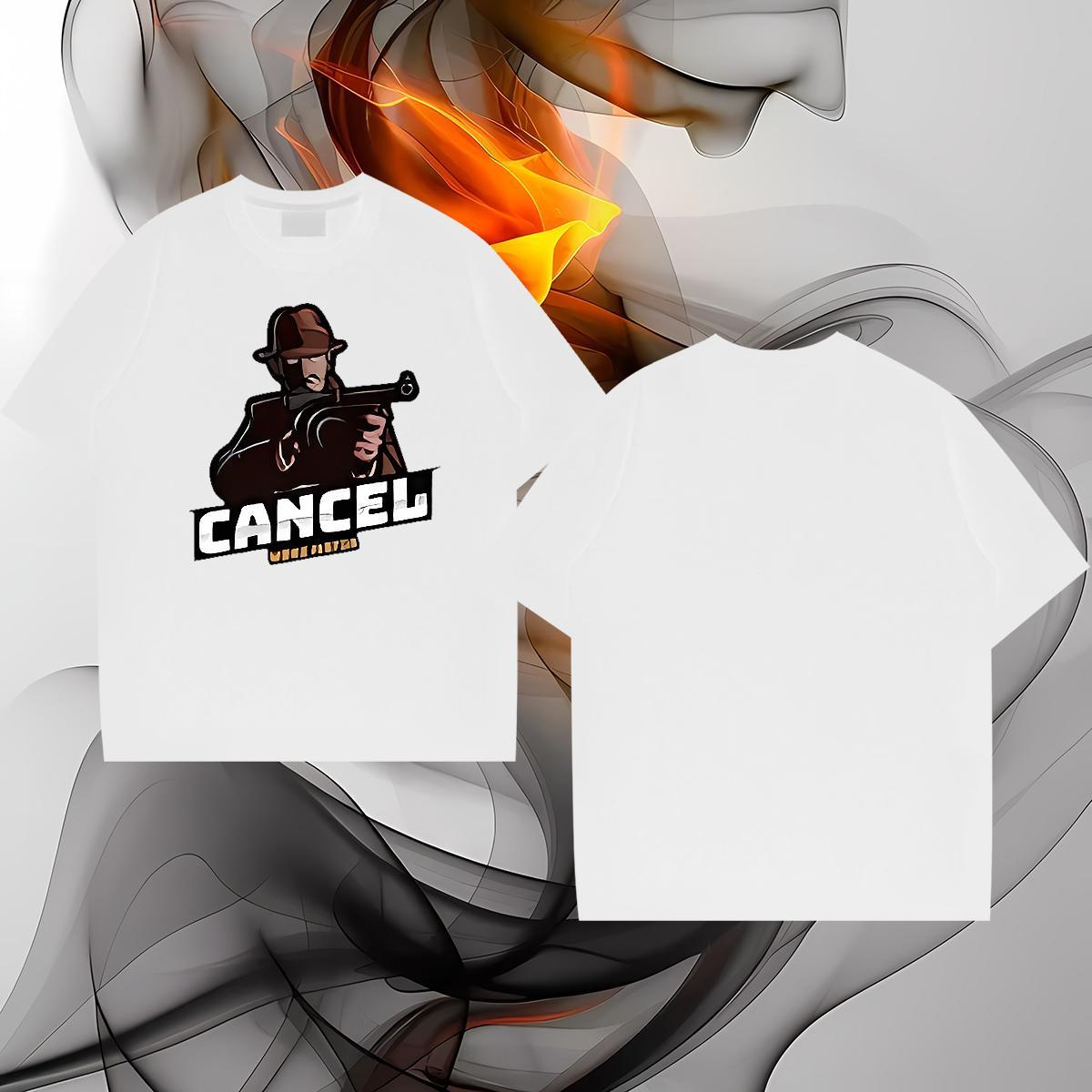 Popular T-Shirts pistol Crew Neck Breathable Street Casual Graphic 230g 100% Cotton Men Tees Fashion Wear