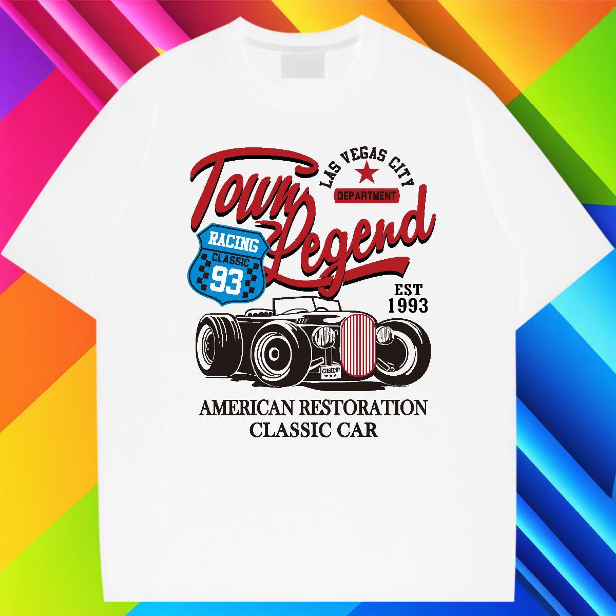 Designer car T Shirt For Man Casual Beach Couples T Shirts 230g Pure Cotton Fashion New Round Neck Short Sleeve Anime Print Top Tees