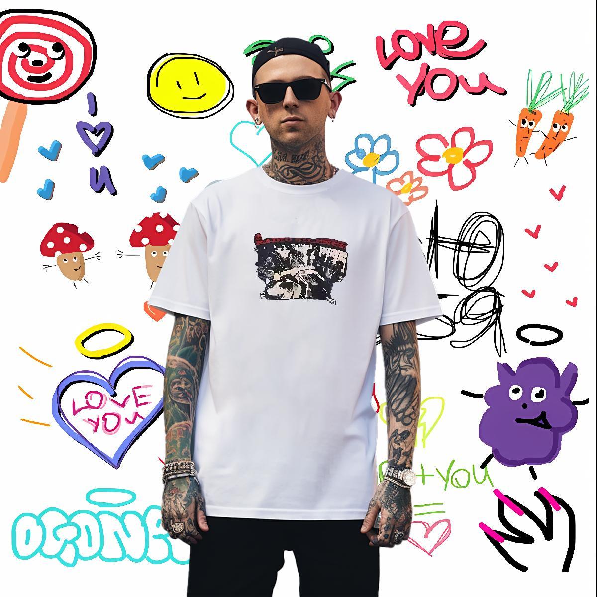 Soft person T-Shirts for Men Hip Hop Tshirts 230g Pure Cotton 2024 Designer Short Sleeve Soft DIY Printed Tees Shirts