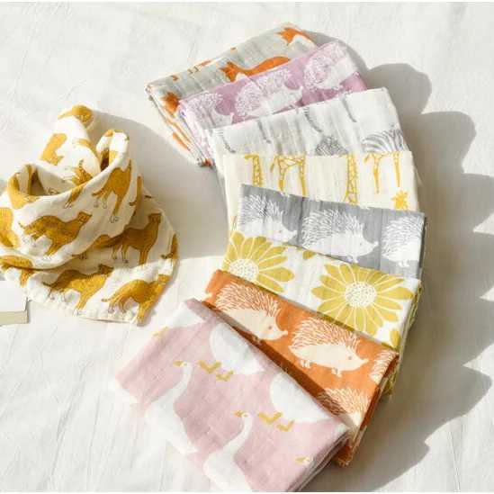 New Cotton Baby Blankets Newborn Soft Cotton Baby Blanket Muslin Swaddle Wrap Feeding Burp Cloth Towel Scarf Baby Stuff 58x58cm Y240815