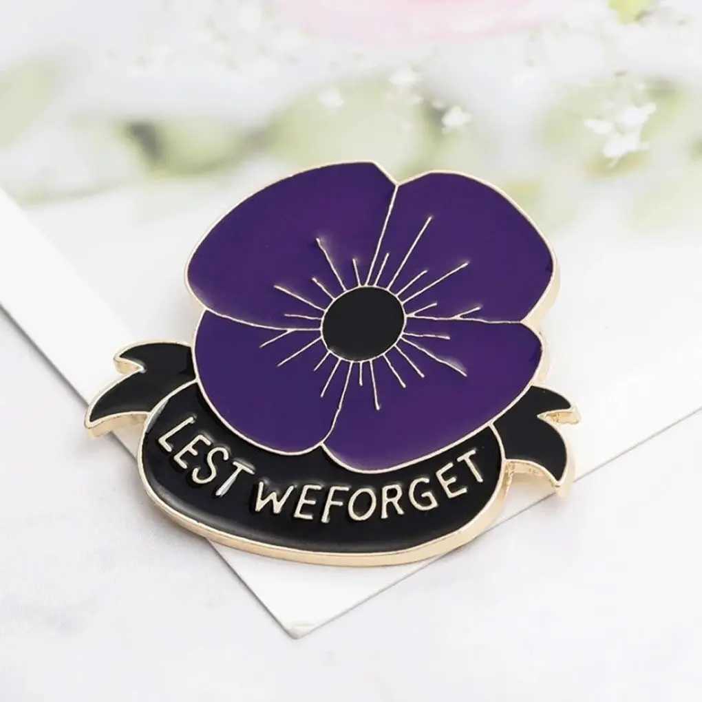 Womens brooch purple poppy alloy brooch lapel pin brooch decorative gift W240815