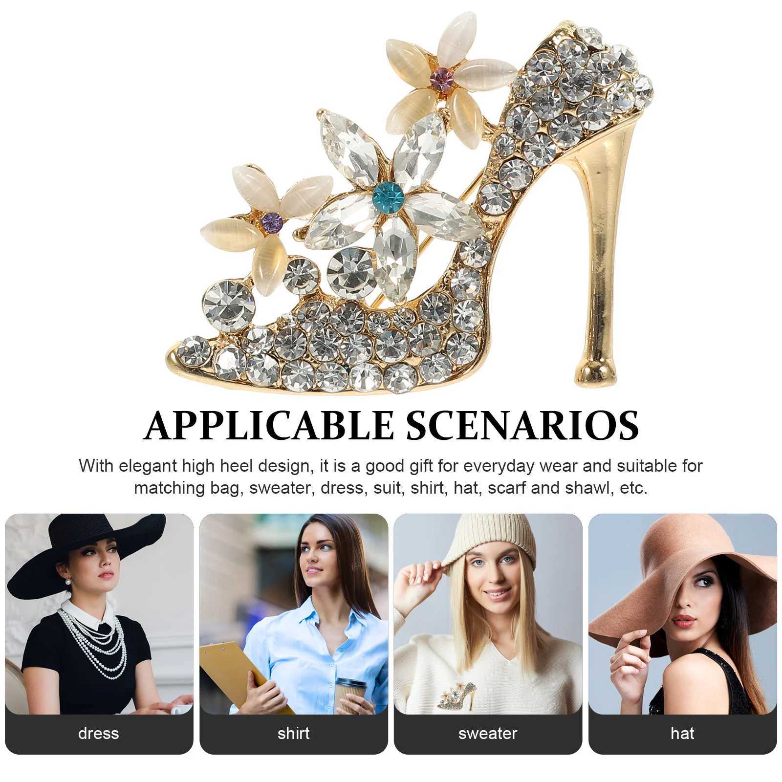 Rhinestone High Heels Elegant Brooch High Rhinestone Diamond 5 * 36cm Alloy Brooch Miss W240815