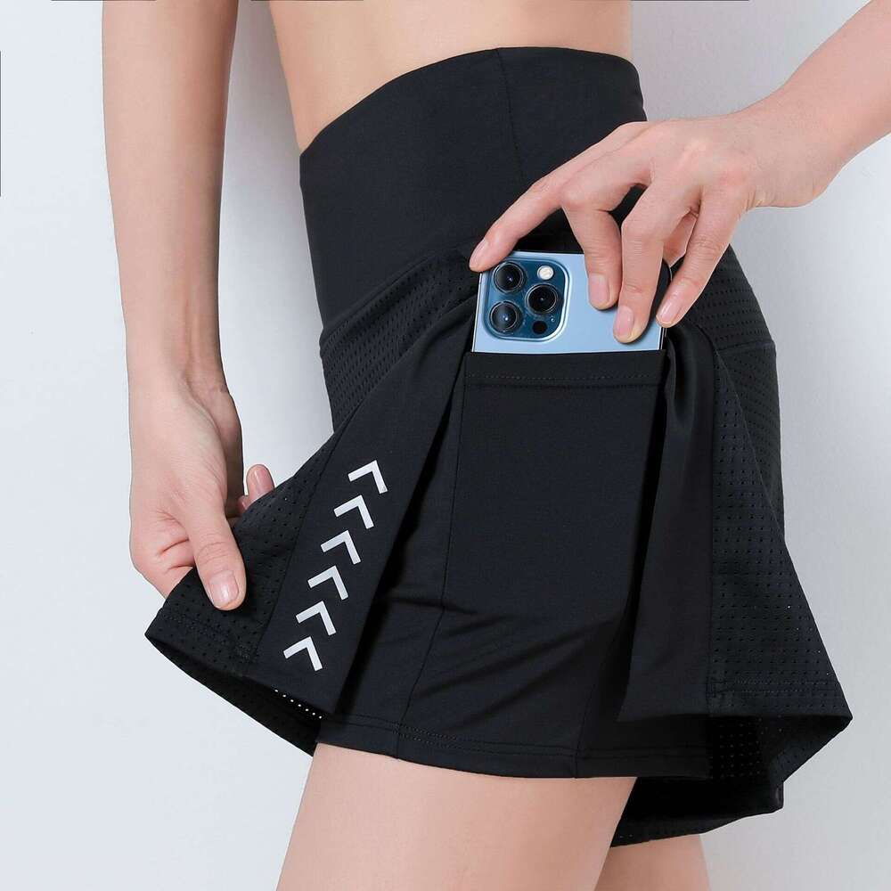 Women Fashion Pants Breathable Mesh High Waist Tennis Skort Sport Yoga Running Shorts Skirt Sportwear wear