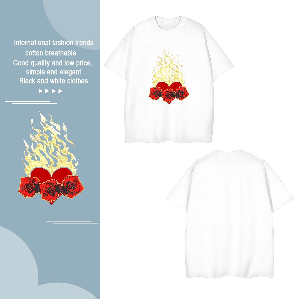 T Shirt For Man 230g Pure Cotton painting Summer Casual O Neck Short Sleeves Customized Men Clothes T-Shirt Casual New Wholesale Tops Shirt