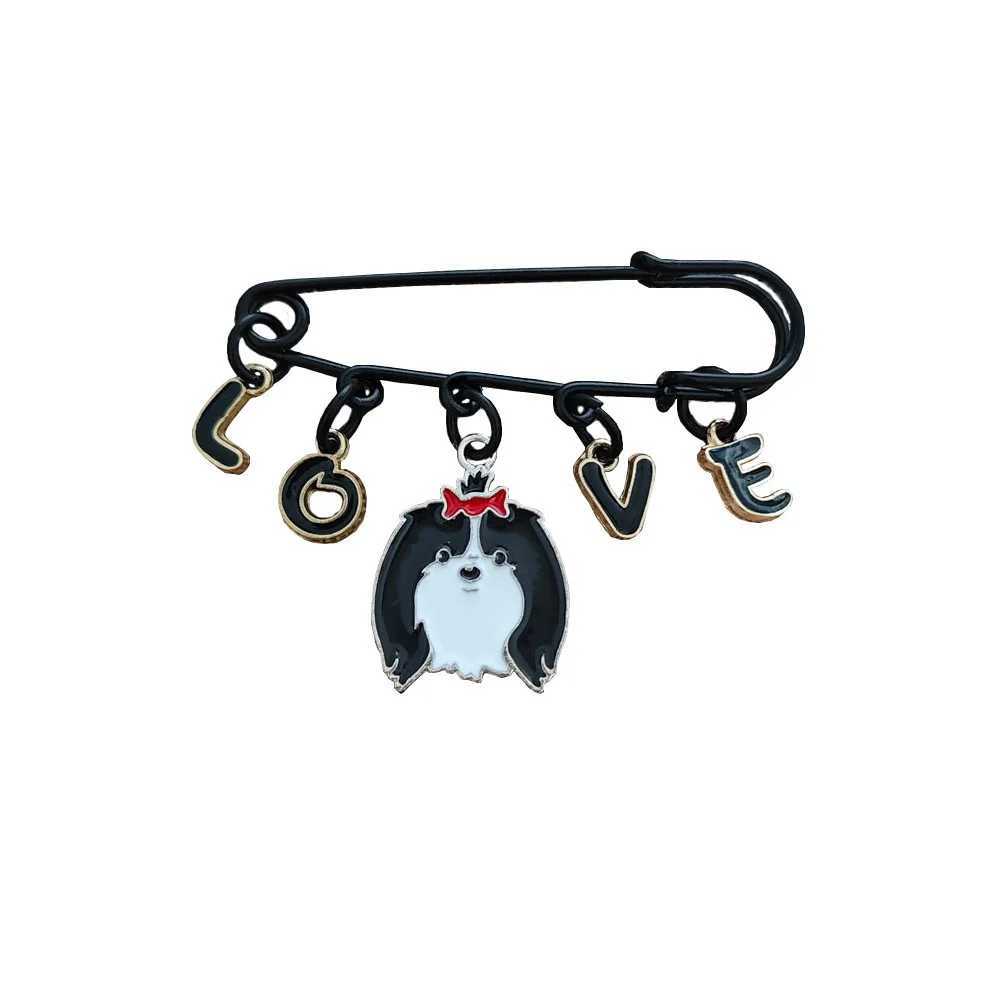 Pomeranian dog animal brooch stone long brooch puppy pet lover gift W240815