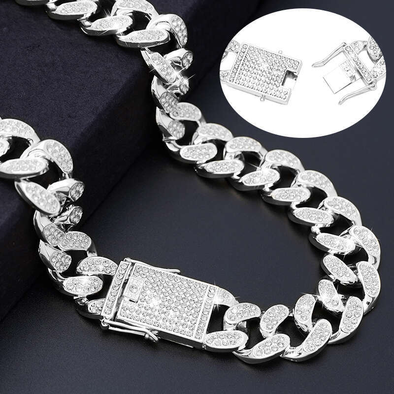 Jewelry Gold Dog Chain Cuban Collar With Secure Buckle For Small Medium And Large Dogs 20Mm Pets Collars Necklace With Diamond Zozostore
