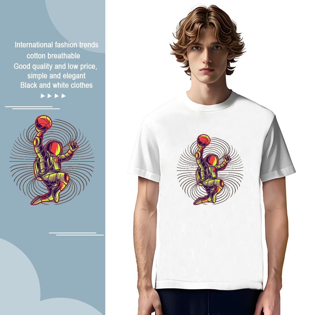 T-Shirts for Men 100% Cotton 230g universe Street Wear Breathable Short Sleeve Custom Print Oversized Men Tees Factory Direct High Quality Polos