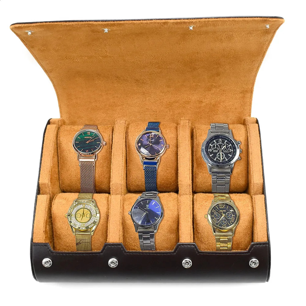 Watch Travel Case - for Men - for Women -Watch Roll Travel Case Organizer Display - Watch Case - 6 Slots Watch Box Organizer 240812