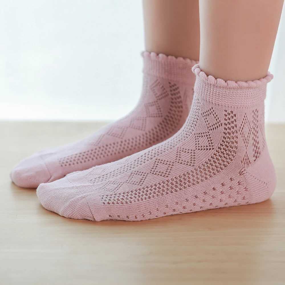 5 pairs/batch of baby socks summer and spring thin mesh cotton childrens socks cute girls lace socks colorful childrens socks W240814