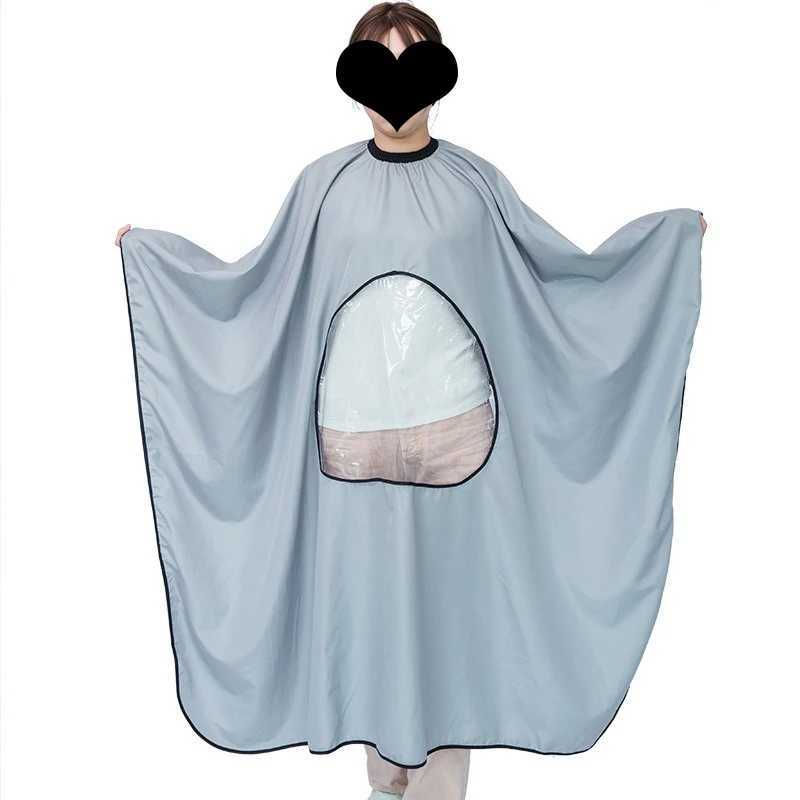 Professional Barber Cape Large Barber Clothe Barber Salon with Perspective Window Cape Adjustable Elastic Necklace W240814