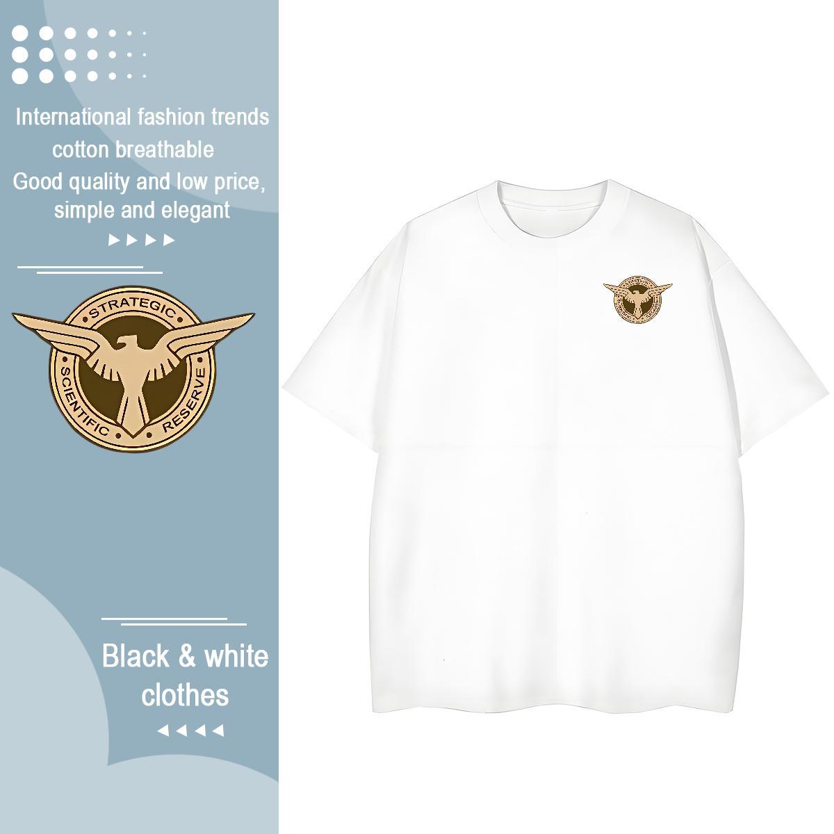 Unisex Mens Tshirts Street wear Hip Hop 230g Cotton Oversized Short Sleeve O-Neck eagle Man T Shirts DIY Customized Wear