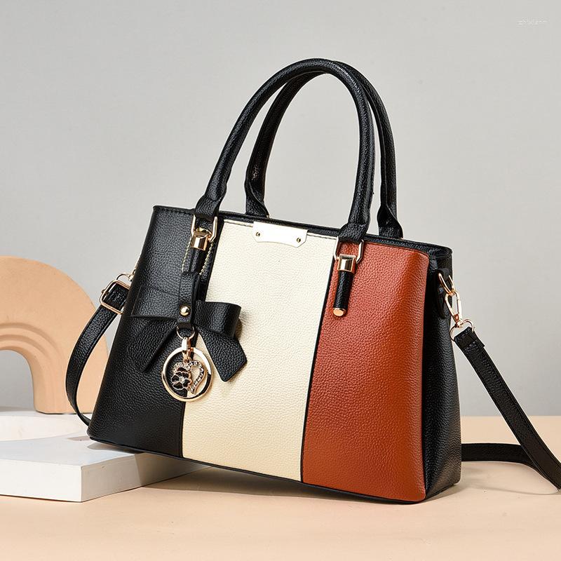 Free Shipping Clutch Bags Women's Bag 2024 Light Fashion Elegant Handbag Large Capacity Contrast Color Middle-aged Mother Shoulder Designer Bag L